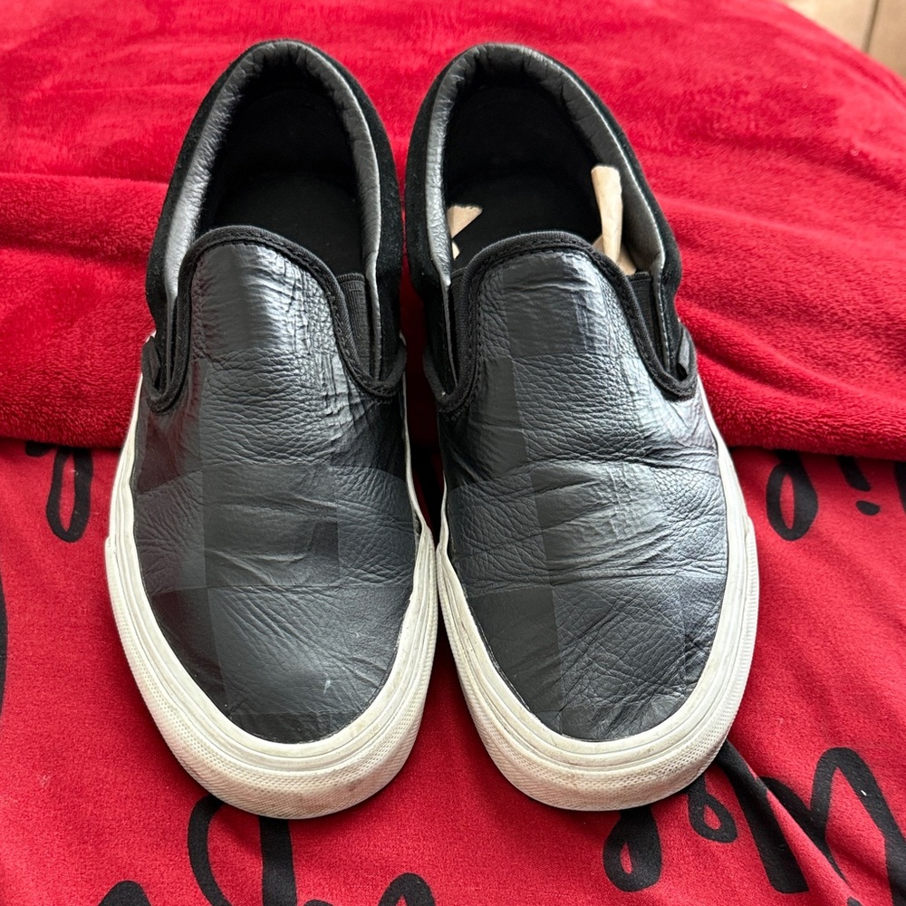 Vans Black and grey checkered Slip-On Shoes